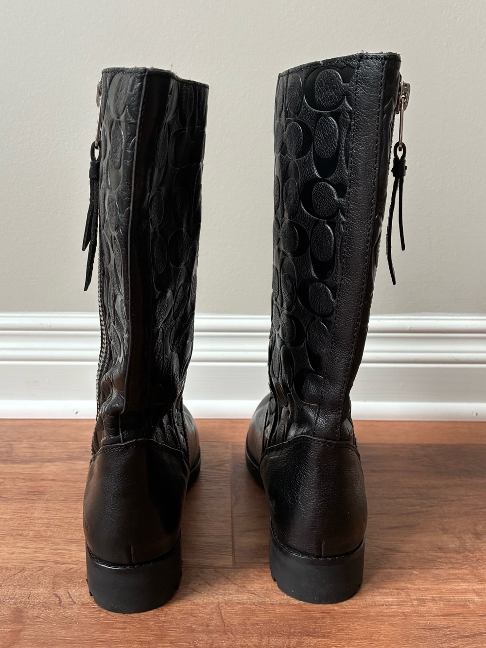Coach Valentine Leather Signature Monogram Embossed Boots, A7785 - Picture 7 of 15